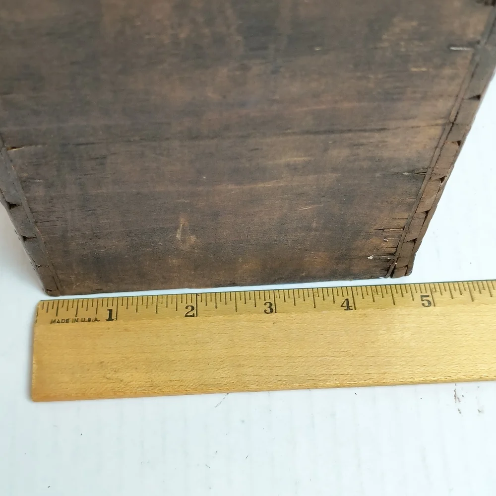 Vintage Decorative Wood & Brass Wine Bottle Box